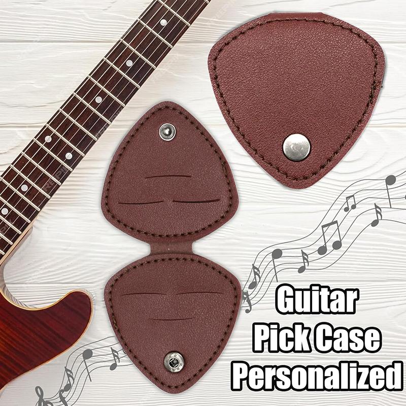Guitar Picks Holder For Acoustic Electric Guitar, Variety Pack Picks Storage Pouch Box, Pu Leather Plectrums Bag