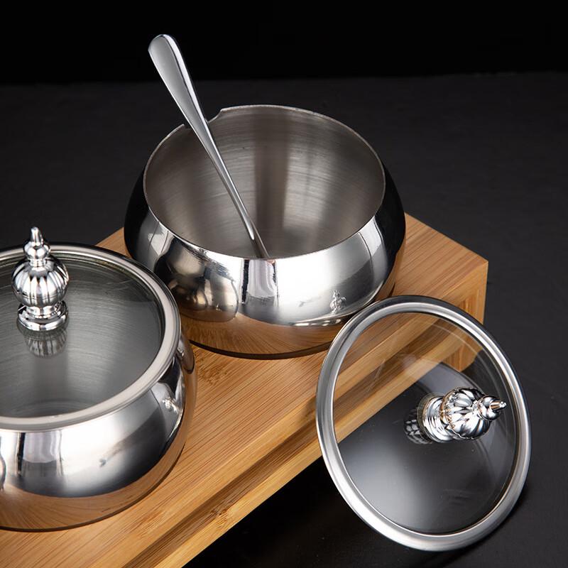 ARKIE 304 Stainless Steel 4-Compartment Seasoning Set