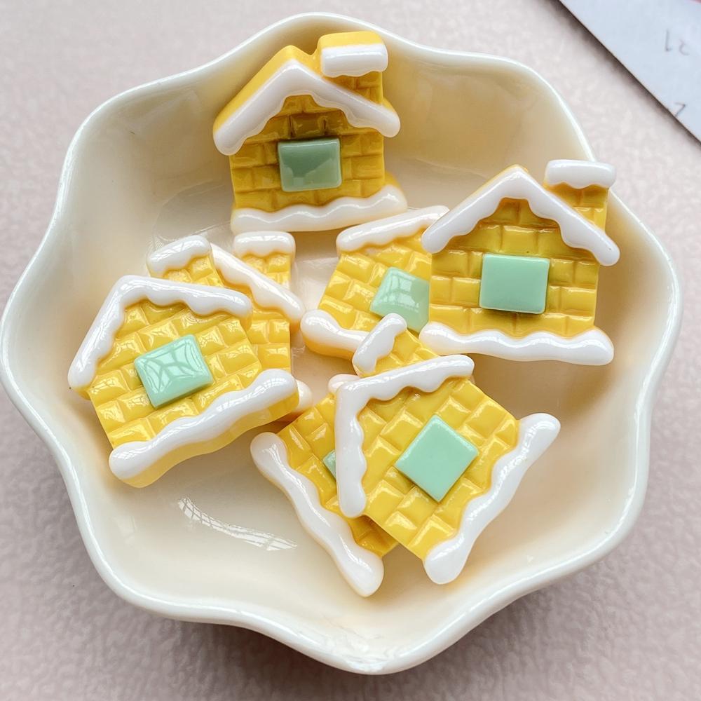 10Pcs New Cute Resin Cartoon Christmas Snowman, Tree Series Flat Back Scrapbooking DIY Jewelry Craft Decoration Accessories