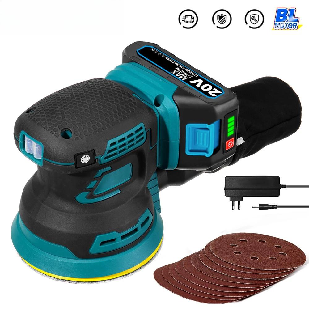 Brushless Electric Random Orbital Sander Portable 3-speed Adjustable Polisher Tool Car Paint Care Rust Removal Polishing Grinder
