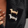 Luxury Cute Dog Brooch Retro Animal Lapel Pin Vintage Sausage Dog Brooch  Suit Accessories