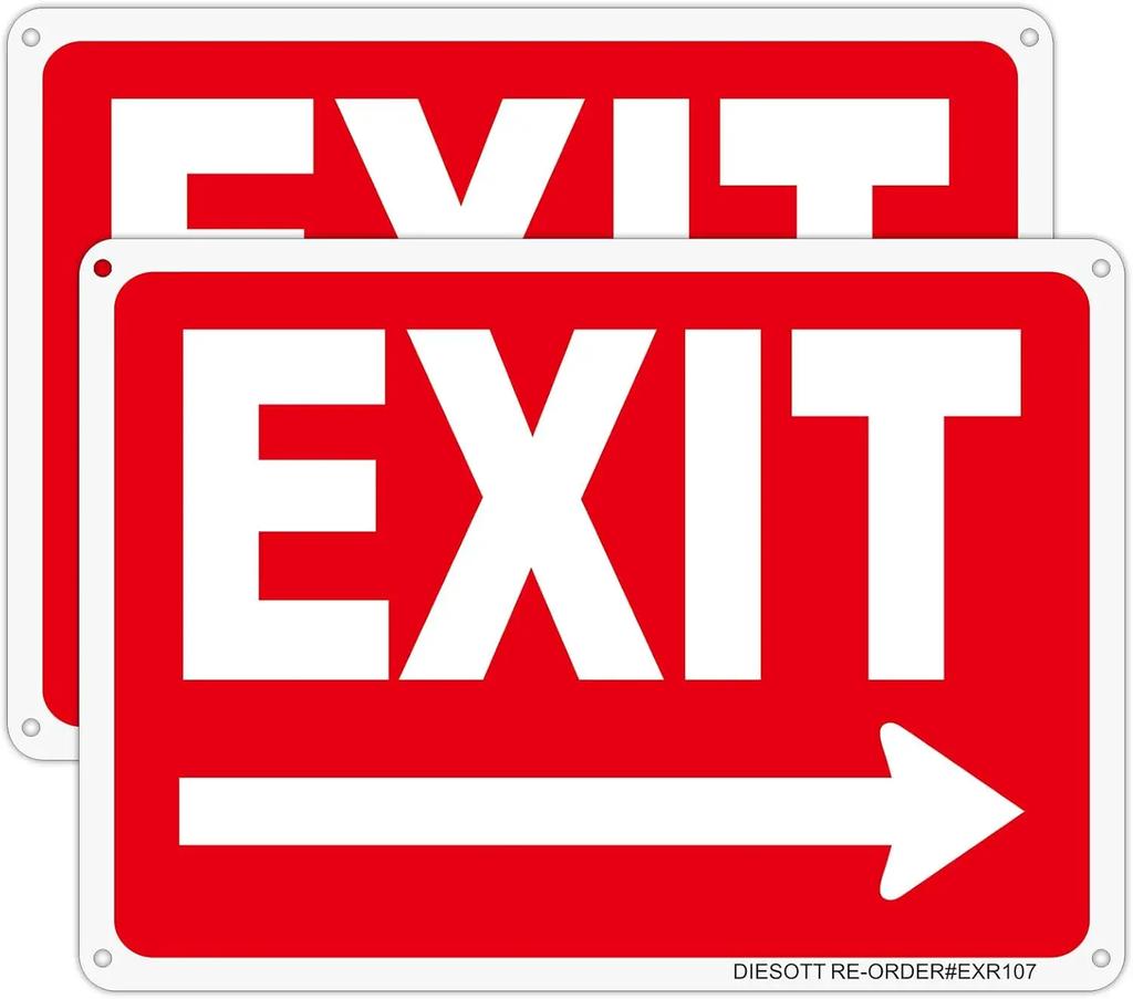 PC Reliable Aluminum Exit Sign UV Protected Weatherproof Durable Easy Install for IndoorOutdoor Use