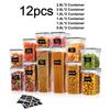 12pcs Clear Pasta Container Set With Locking Lid Food Storage Box for Spaghetti Noodles Kitchen Pantry Storage