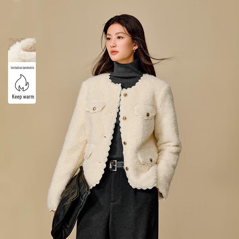 

INMAN Women s Little Fragrant Style Faux Lamb Wool Suede Jacket XL