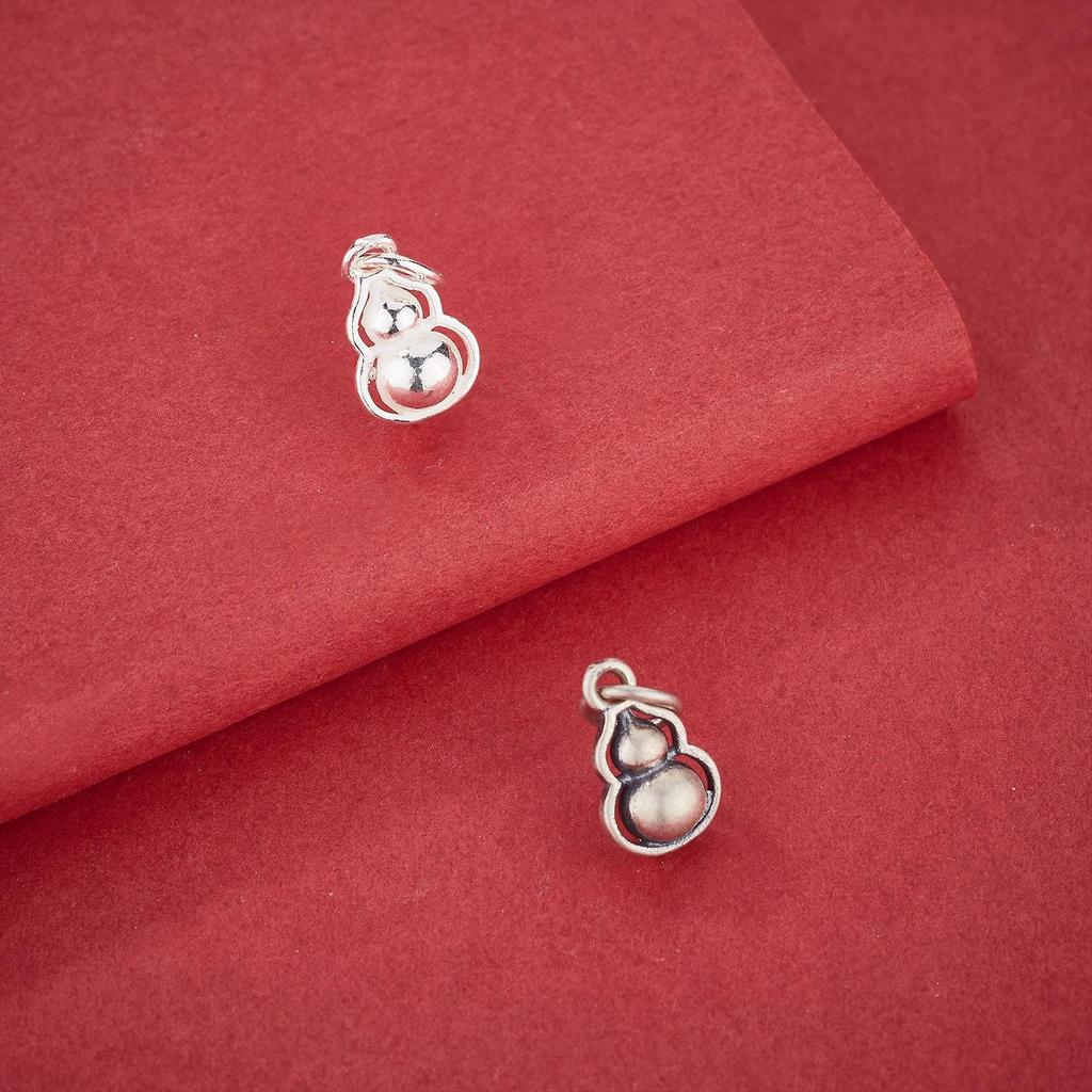 S925 Sterling Silver Gourd Pendant & Fortune Charm DIY Bracelet