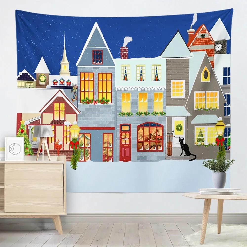 Рождественская елка мультфильм узор гостиная спальня домашнее украшение стены гобелен — фото 6