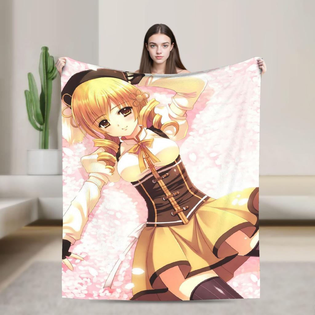 Puella Magi Madoka Magica Blanket Anime Flannel Awesome Soft Throw Blanket for Bedding Lounge Decoration