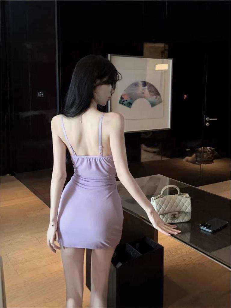 Sexy Low-Cut Spaghetti Strap Bodycon Dress for Women – Slim-Fit, Figure-Hugging Nightclub & Workwear Skirt