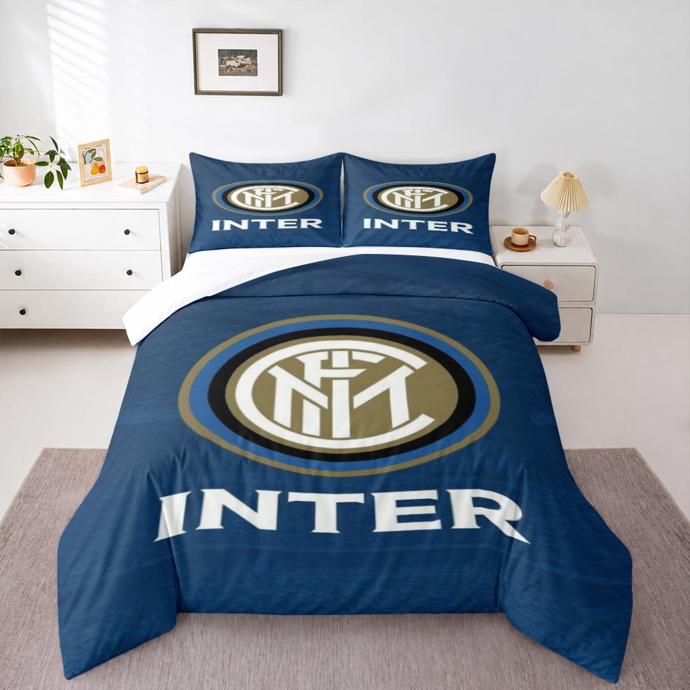 "Inter Milan Logo Blue and Gold Bedding set, Bedding set (1 duvet cover, 2 pillowcases, duvet not included)
