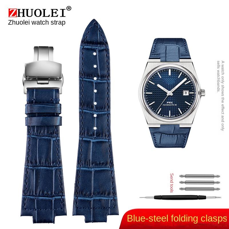 For 1853 Tissot PRX Super Player WatchBand T137.407/137.410 Genuine Leather Strap 12mm Stainless Steel Wristband Men ssBracelet