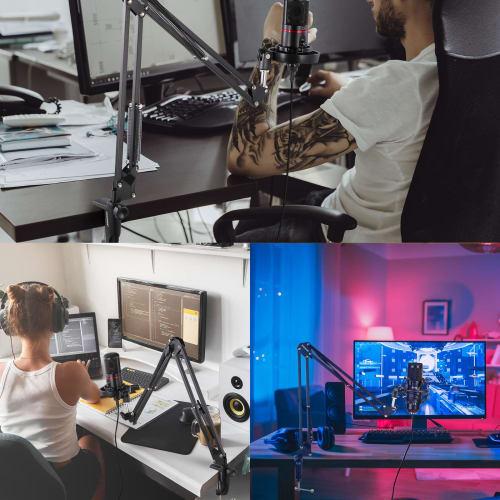 Neewer Metal Table Mount Clamp for Microphone Suspension Boom Scissor Arm Stand Holder with Adjustable Positioning Screw, Clips to Desks up to 1.9 inc