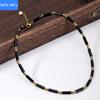 High-end Natural Stone Crystal Cylindrical Bamboo Necklace Pendant Light Luxury Niche Design Exquisite Clavicle Chain for Women