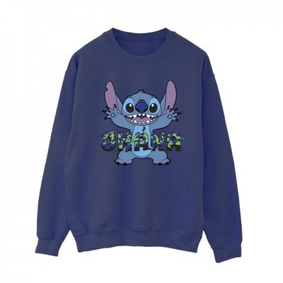 Womens/Ladies Lilo And Stitch Ohana Blue Glitch Sweatshirt
