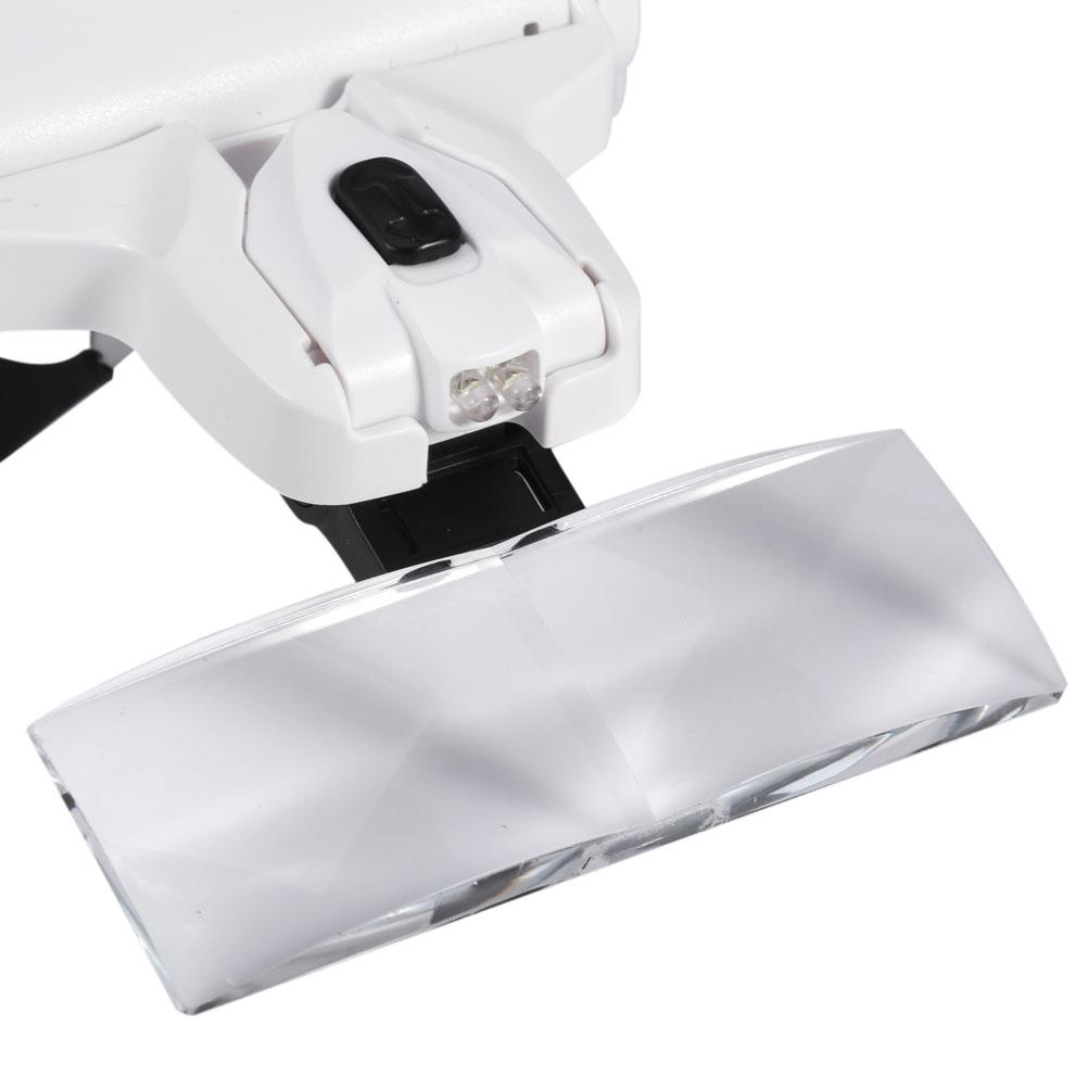 New 5 Lens Headset Magnifier With LED Lights Hand Free Magnifying Glass Eyelash Extension
