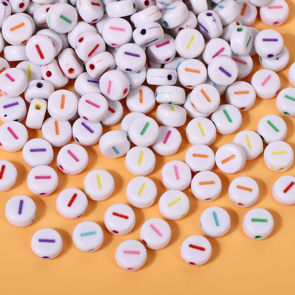 Alphabet Beads: Colorful A-Z Single Letter Round Beads for DIY Jewelry – Flat, White Background, Straight Hole for Stringing Phone Chains & More