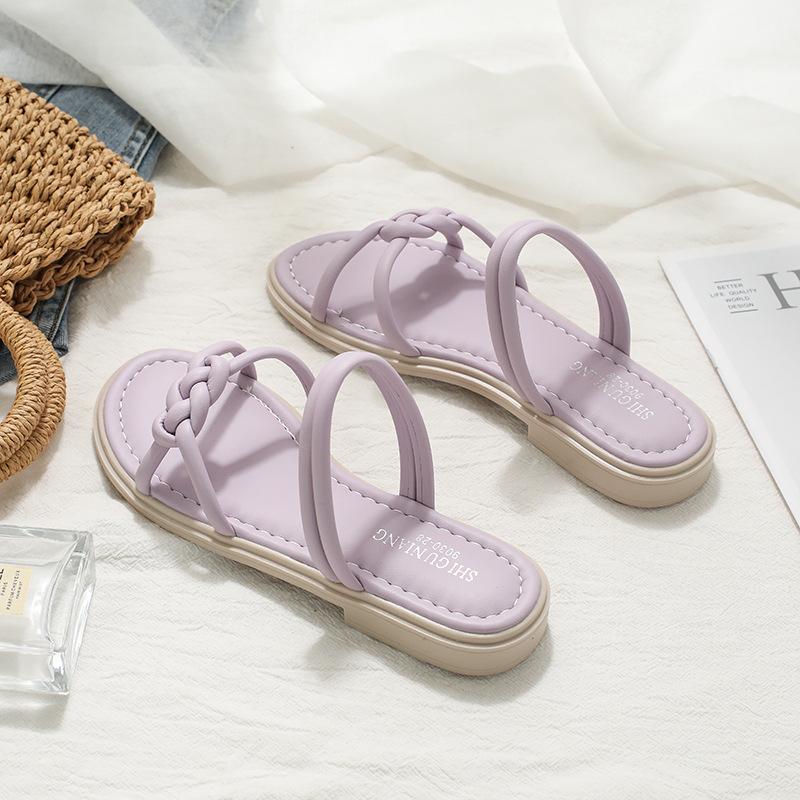 9030-30 Sandals Women's Flat Shoes Summer 2025 New Versatile Not Tired Women's Fairy Roman Shoes