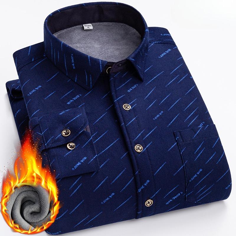 Men's Winter Sherpa Lined Flannel Shirt Jackets Long Sleeve Button Down Fleece Dress Shirts for Men Casual Warm Comfortable Thermal Shirt With Pockets