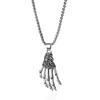 Halloween new hip hop men and women with the same skeleton hand alloy punk style necklace