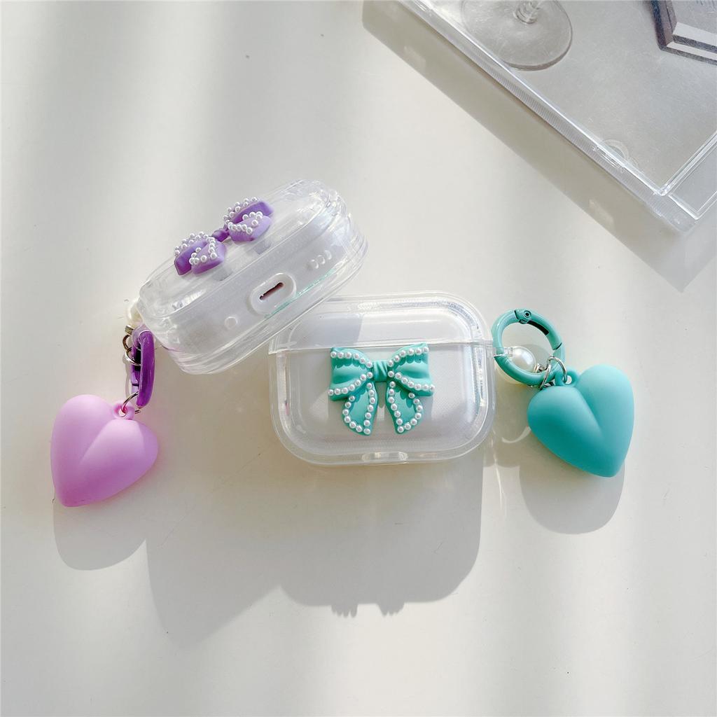 Love bow for Apple AirPods Pro1 Bluetooth headset case Apple 1st generation headphone case 1st generation