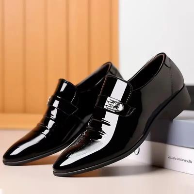 Leather Casual Business Dress Shoes Man New Social Shoe for Men Cheap Liquidation Elegant and Classic 2024 Trend Clothing Party