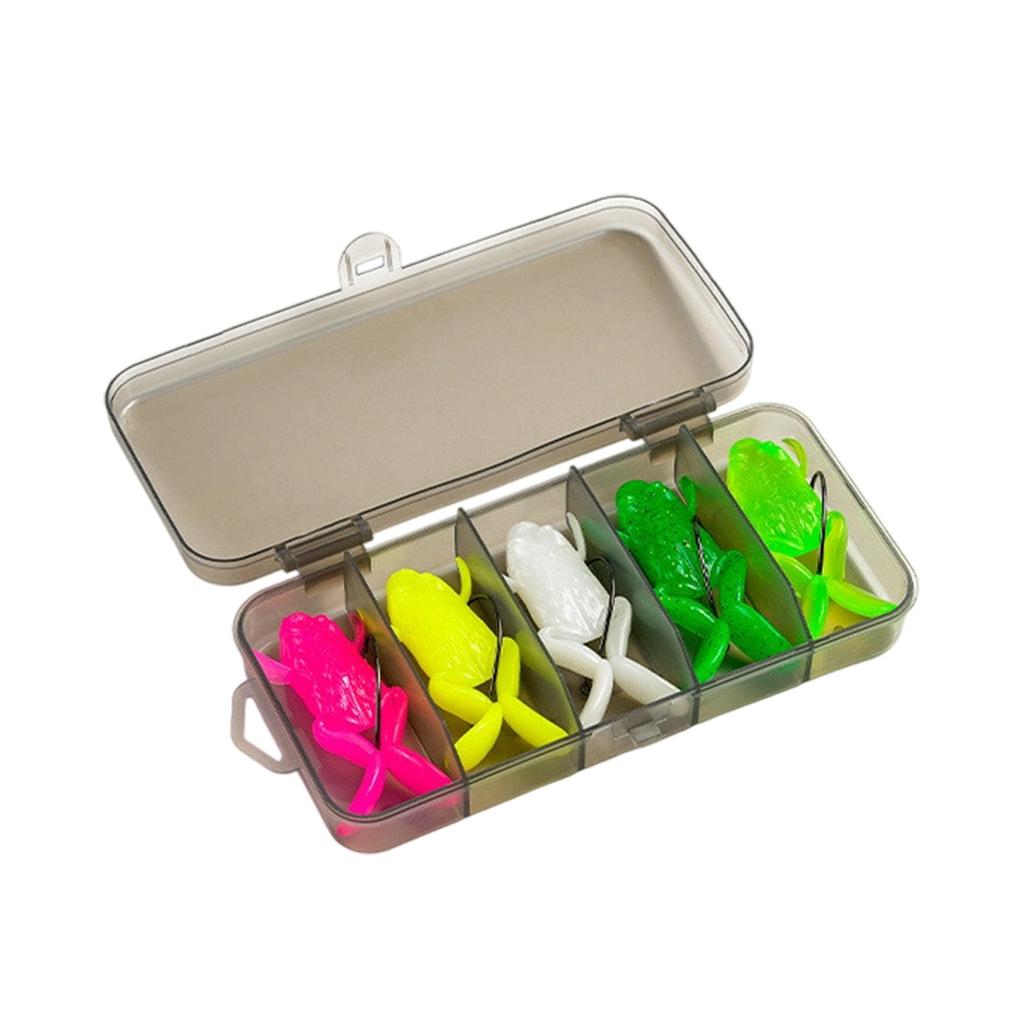 5pcs Simulated Soft Frog Bait Topwater Frog Lures Set with Hook 3.7cm/4.7cm Frog Artificial Lures Swimbait Fishing Lure