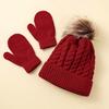 3Pcs/Set Knitted Hat Scarf Gloves Set Cozy Warm Soft Thickened Wide Application Winter Accessories para crianças