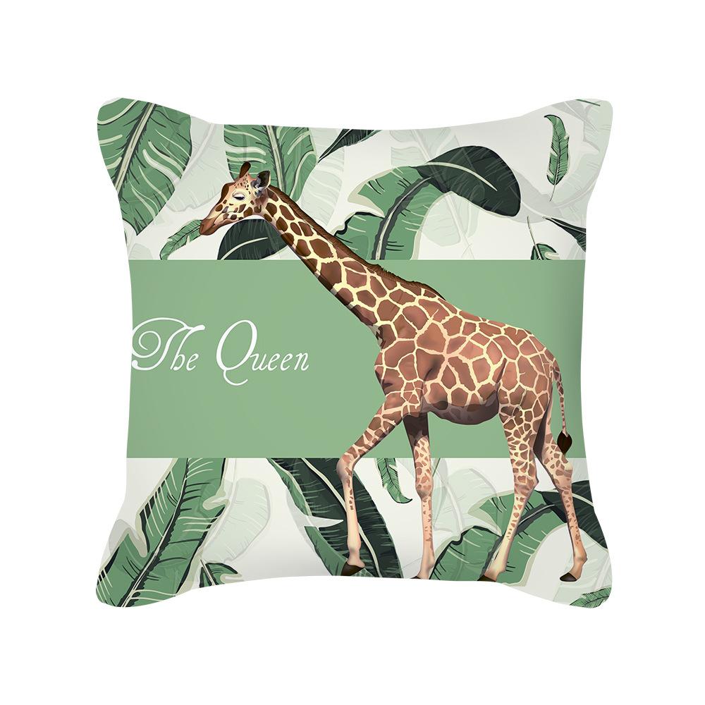 Small Fresh Peach Skin Pillowcase Nordic Summer Green Plant Cushion Pillowcase Home Supplies