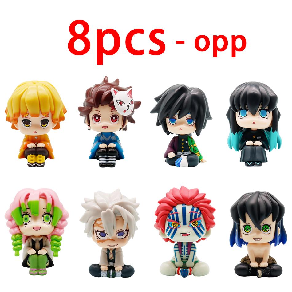 Anime Demon Slayer Kamado Tanjirou Kamado Nezuko Action-Charakter-Modell Spielzeugserie Puppe Kindergeburtstag/Weihnachtsgeschenk Spielzeug