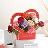 2Pcs Heart-Shaped Flower Wrapping Paper Box Handheld Foldable Portable Flower Bouquet Tote Box Gift Packing Box