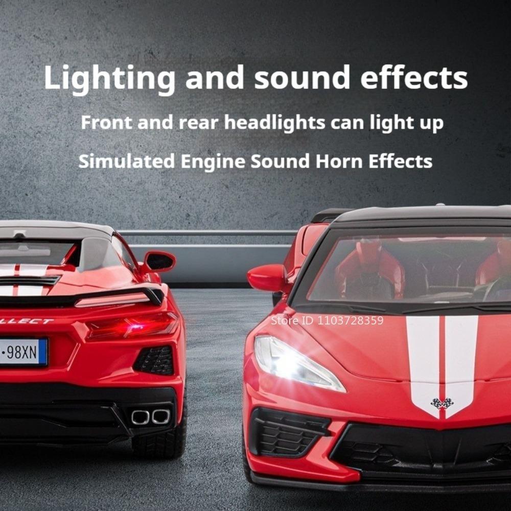 1:22 C8 993 Miniature Model Toy Supercars Alloy Diecast Doors Opened Exquisite Interior Pull Back Festival Gifts for Children