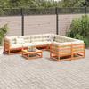 VidaXL Garden Furniture Set 9 Pcs with Brown Cushions Wax Wood Solid Pine 3299371