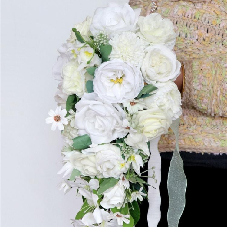 Water Drop Shape Bouquets Artificial Wedding Flowers Bridal Shower Bouquets for Special Occasion