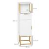 Mobile Bathroom Cabinet With Drawer Cupboard And Shelf In Wood And Metal 30x30x105cm White