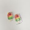6pcs Cute Fruit Popsicle Fridge Magnets Resin Ice Cream Stickers Kitchen Decor Kawaii Watermelon Kiwi Refrigerator Magnets Set