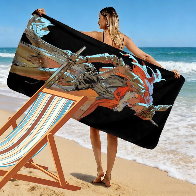 Malenia Valkyrie Print Beach Towel, Large Soft Quick Dry Towel for Beach Camping Swimming