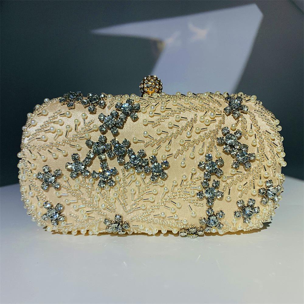 Pearl Diamond Women Evening Bag Designer Crystal Wedding Bridal Clutches Designer Female Shoulder Purses Handbags Dinner Bags