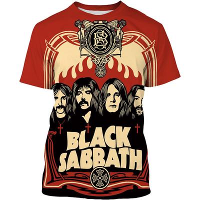 Estate Nuova alla Moda Black Sabbath T-shirt da Uomo Stampata in 3D Hip Hop Casual Fresca Manica Corta