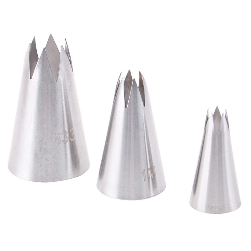 3Pcs Premium Stainless Steel Piping Nozzles Pastry Tips Decorating Tool