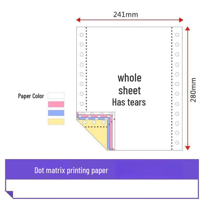 Multi-Part Dot Matrix Printer Paper: Single to Five-Part for Receipts & Delivery Notes.
