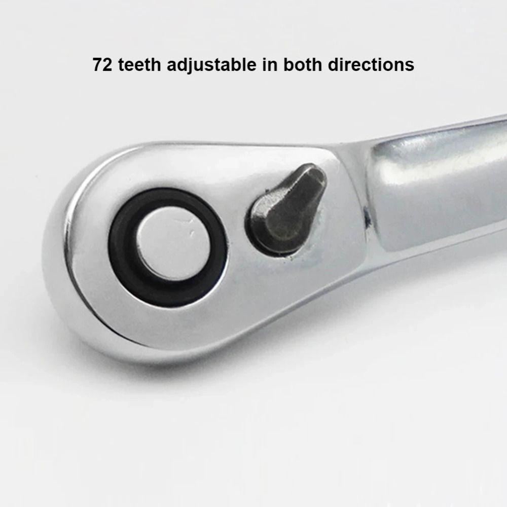 72 Tooth Socket Torque Wrench 1/4 Inch Hexagonal Ratchet Wrench  Hand Repair Tool