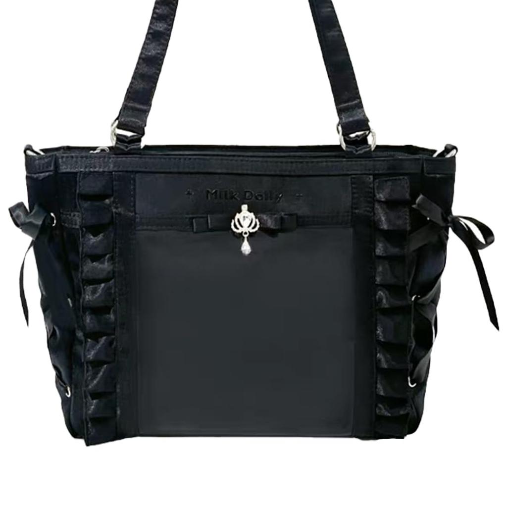 FUYUUNEKO Frill Ita Bag with Charm Milk Dolly Oshikatsu Goods Black [Item]