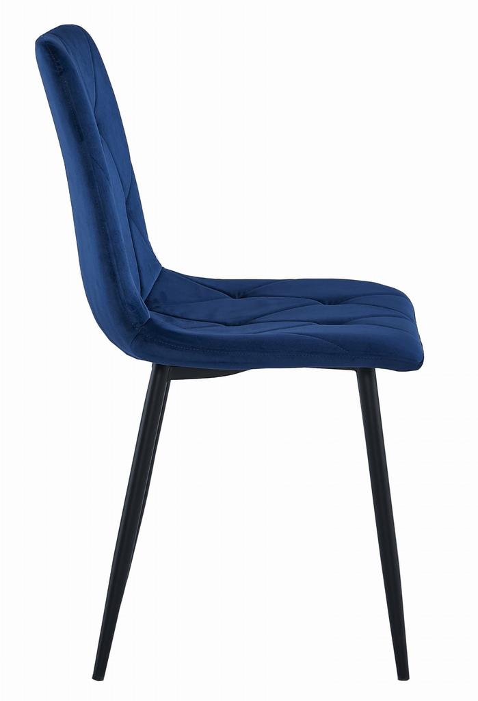 LIBRA Chair - Navy Blue Velvet / Black Legs X 2