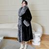 Women's Mink & Fox Fur Trench Coat - Long, Warm, Casual Plus Size Winter Coat with Large Collar