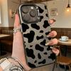 Black and White Cow Print Hard Phone Case for Iphone 16 15 14 13 12 11 Pro Max Mini Shockproof Anti-Scratch Protective Cover