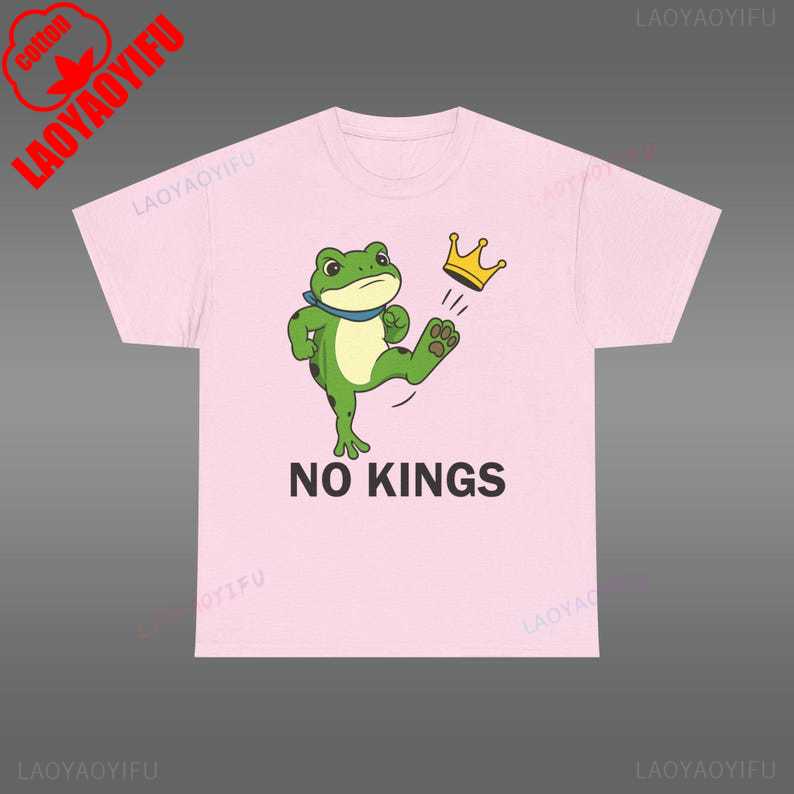 No Kings Shirt Men Women Portland Frog Protest TShirt High Quality Cotton Cartoons Fashion  Printed Tshirt Tops Allmatch