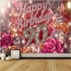 90. Rosen-Geburtstag Hintergrund 1 Stück - Wanddekoration
