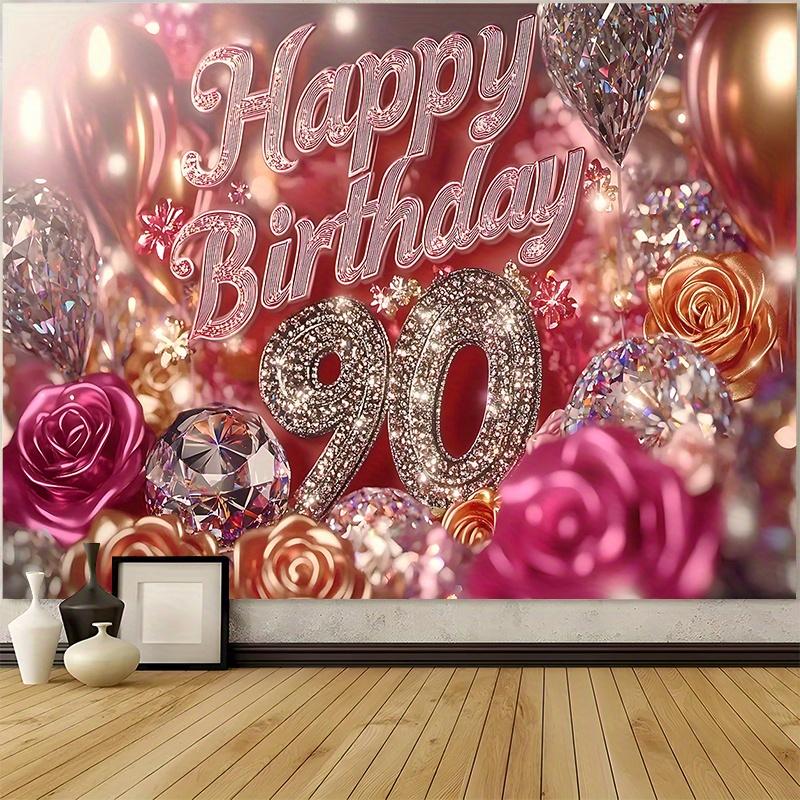 90. Rosen-Geburtstag Hintergrund 1 Stück - Wanddekoration