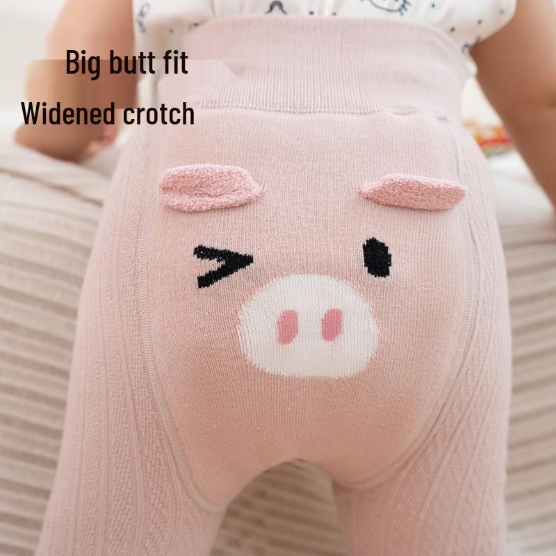 Infant Velvety Big Butt Base Layer Jumpsuit with Socks - Warm Autumn/Winter Style for Boys & Girls