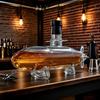 Nová skleněná karafa na whisky ve tvaru ponorky, dekorativní karafa na whisky ve tvaru ponorky pro párty, bar, domov