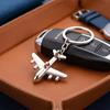 Aircraft Keychain Alloy Mini Plane Model Electroplated Key Ring with Chain Buckle for Travel Aviation Souvenir